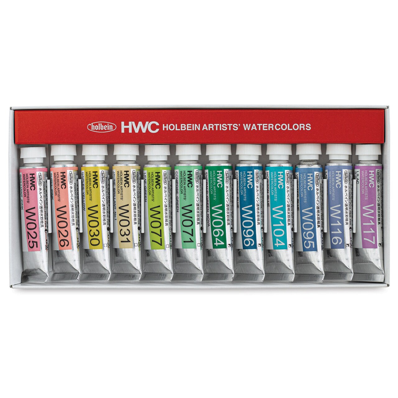 Holbein Artists' Watercolors - Set of 12, Pastel Colors, 5 ml Tubes